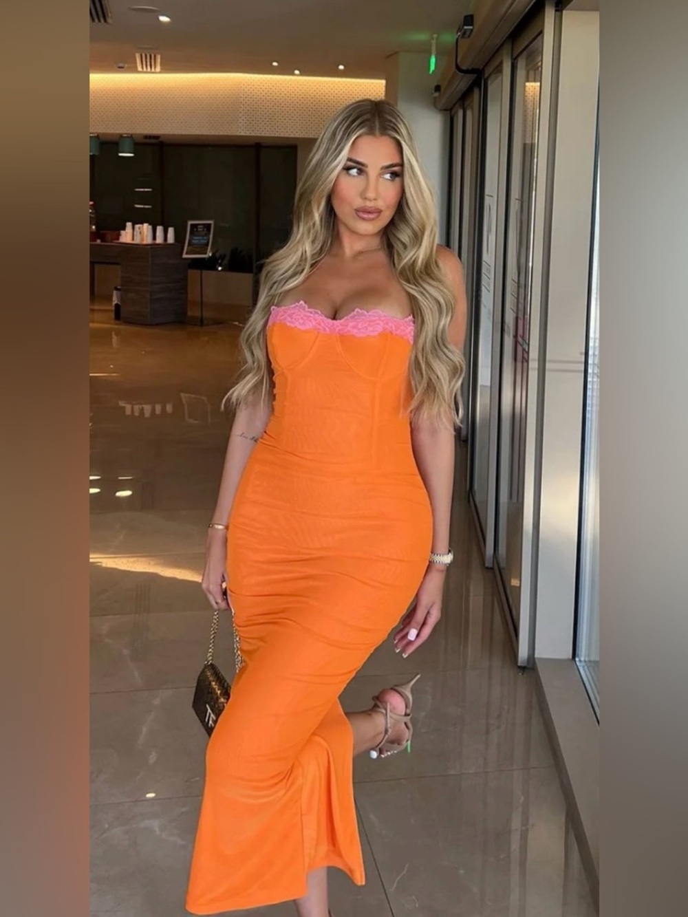 BNWT fashion nova collete mesh maxi dress